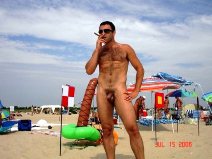Men with big dicks on the beach