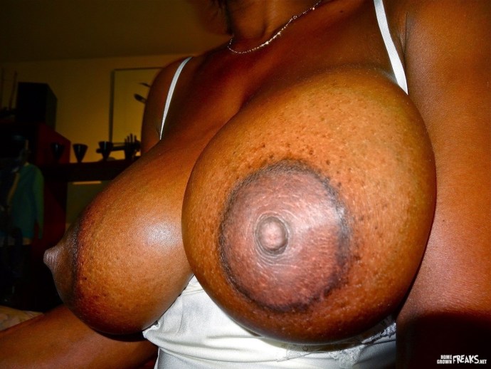 Huge tits with black nipples