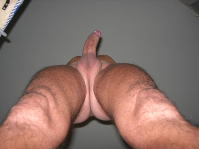 Hairy man with an anal member