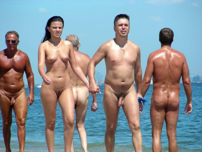 Naked couples on the beach