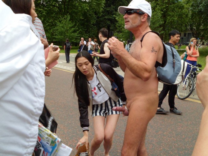 Men naked in public