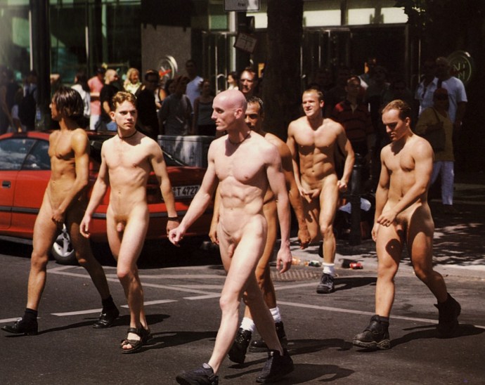 Men naked in public