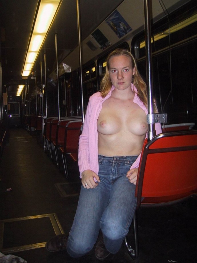 Huge boobs on the bus