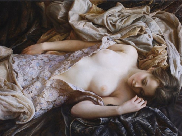 The girl lies erotic