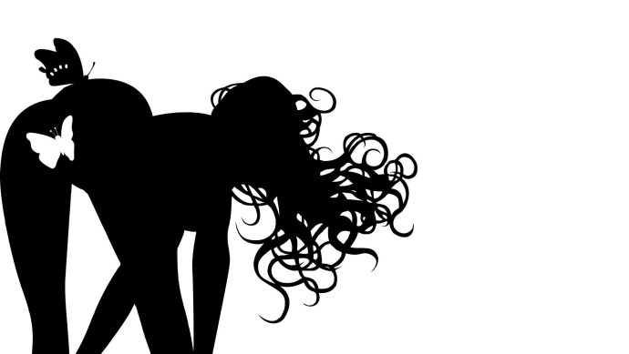 The silhouette of the girl