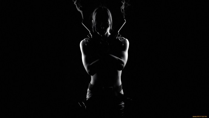Wallpaper Girl on a black background