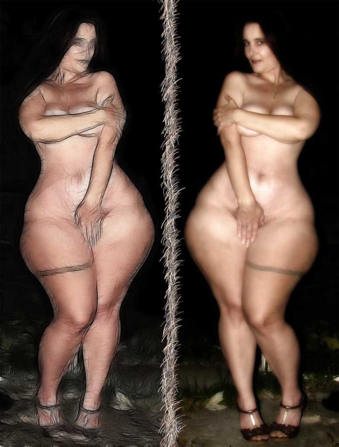 Naked women with wide hips