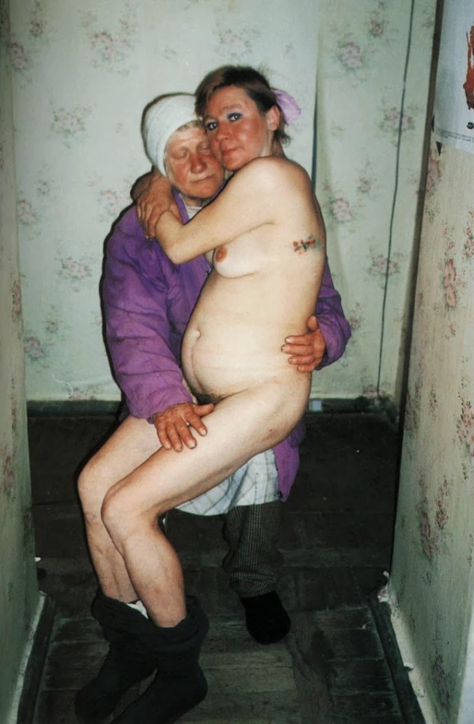 Drunk naked guy on the street