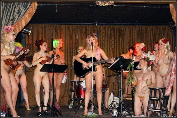 Girls naked on stage