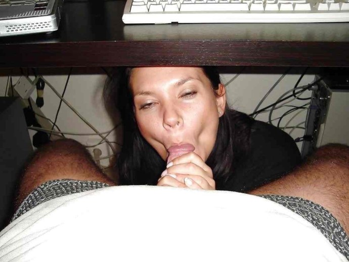 The waitress sucked under the table