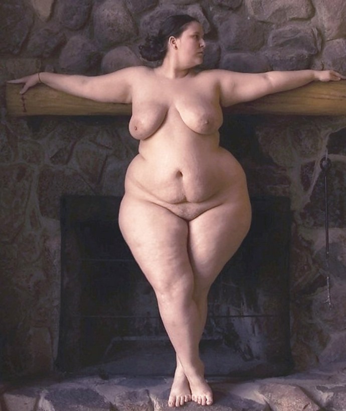 Naked elderly women with cellulite