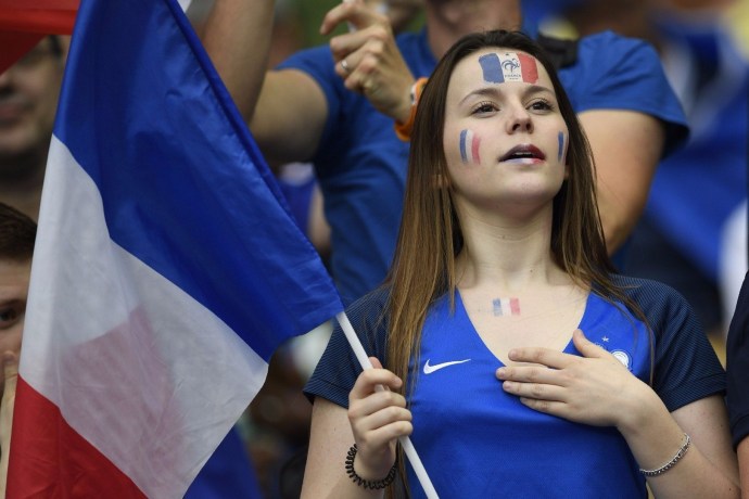 Busty football fans