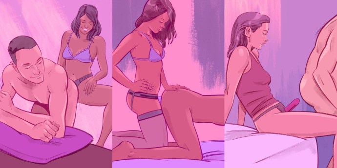 Erotic poses for strapon