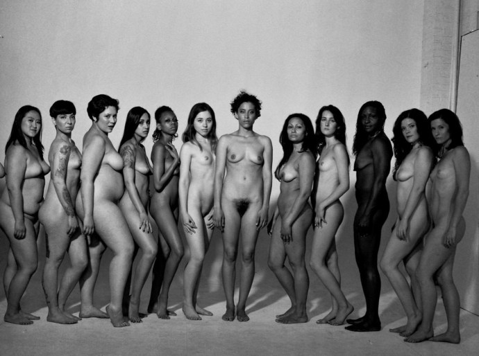 Beauty contest of naked women
