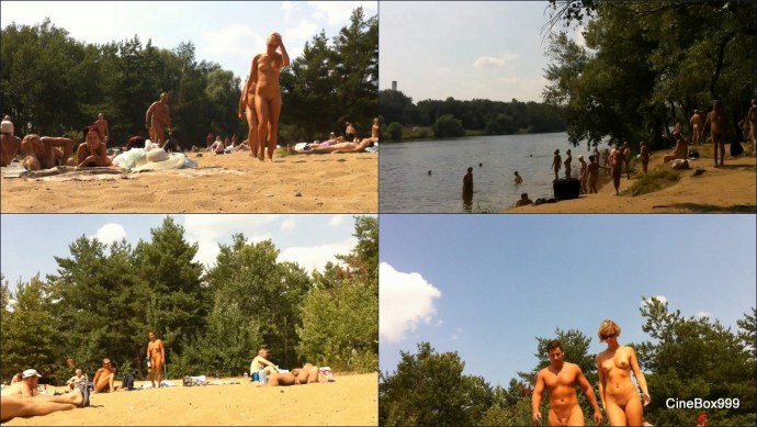 Naked men and women in nature