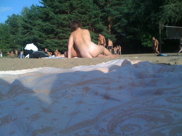 Beautiful nudists in the city