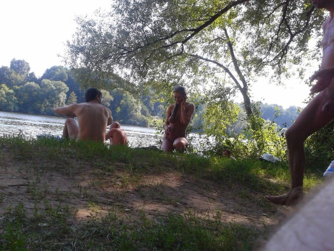 Nudist nude in silver borus