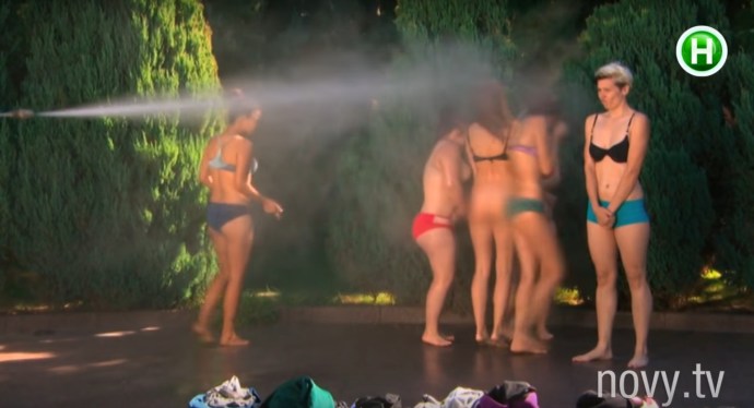 Naked participants in the kid