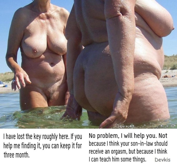 Naked fat old women on the beach