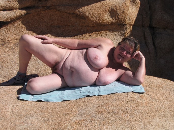 Naked thick old grandmothers on the beach