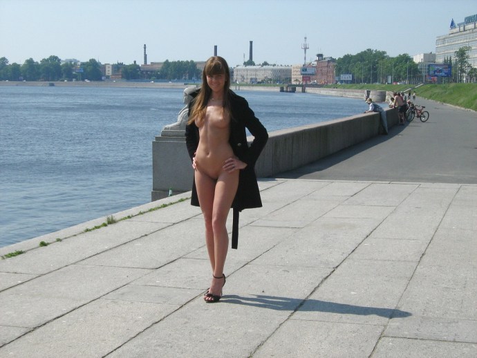 Naked girls on the streets of St. Petersburg