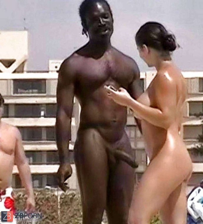 Naked blacks on a nudic beach