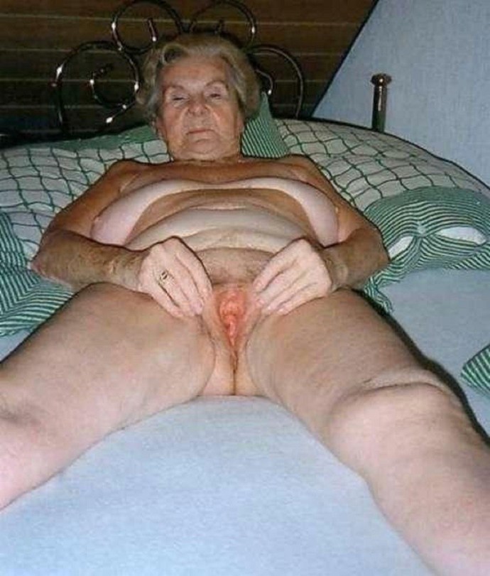 Naked elderly old women