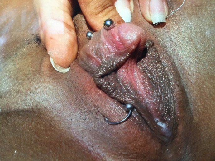 Black clitoris close -up