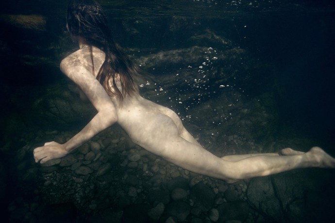 Naked girls in water