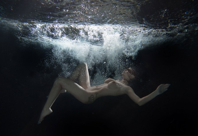 Underwater shooting in the style of nude