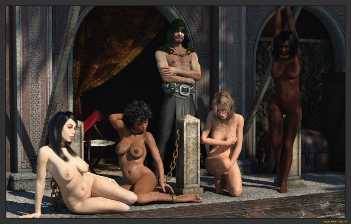 Naked girls in slavery 3D