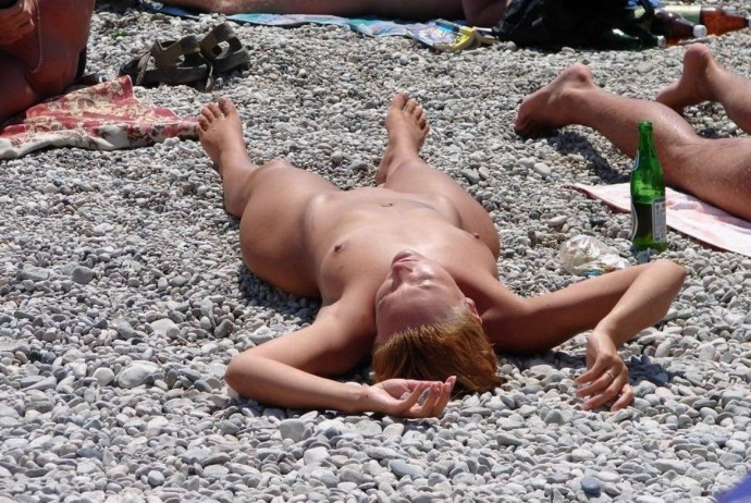 Naked women on the beaches of Crimea