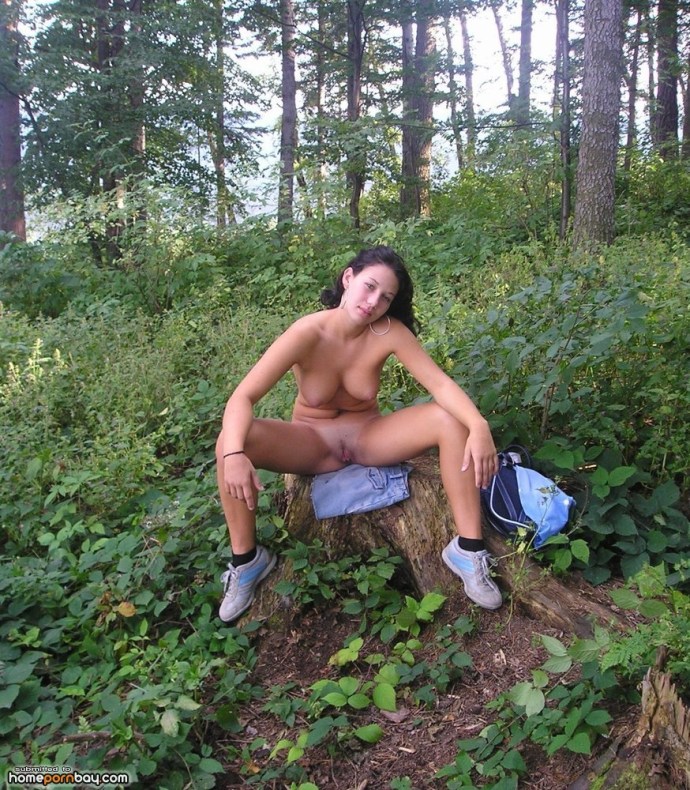 Drunk naked women in nature