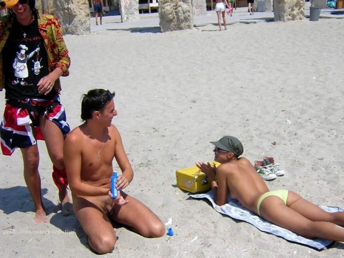 Boys naked on the beach dressed