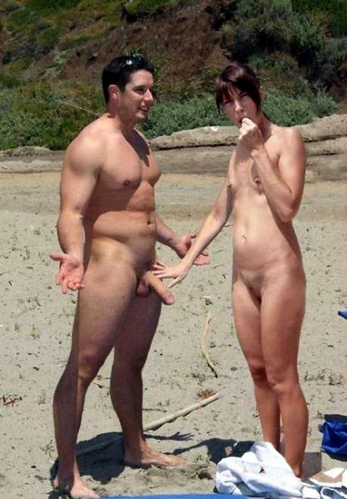 Men's masturbation on the beach
