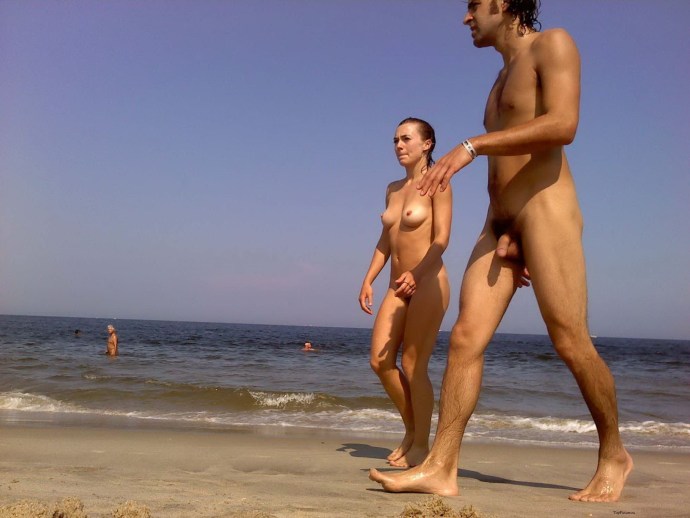 Excited member on the beach