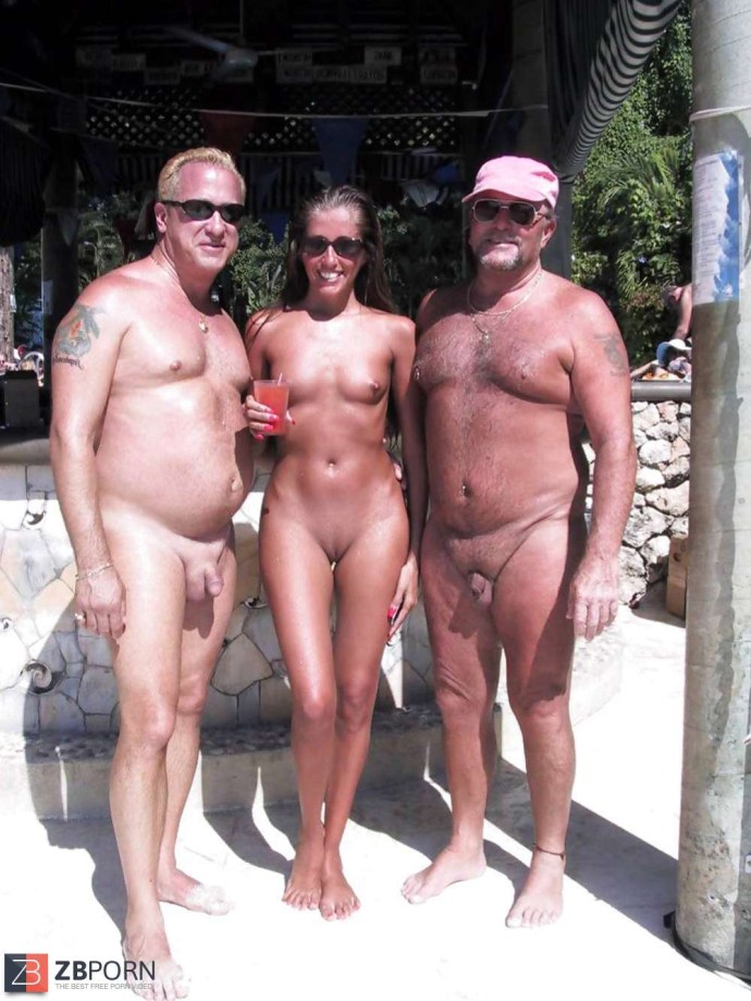 Naked men and women in nature