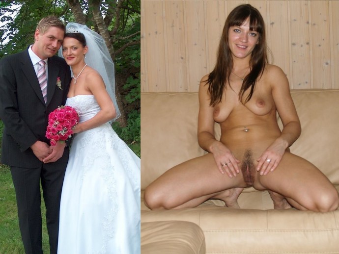 The bride is dressed and undressed