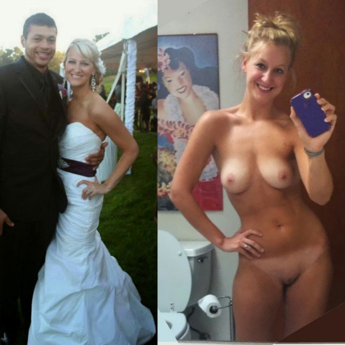 The bride is dressed and undressed