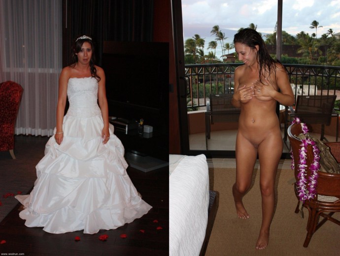Naked wife after the wedding
