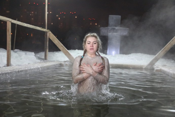 The baptism of Rus' is an ice hole