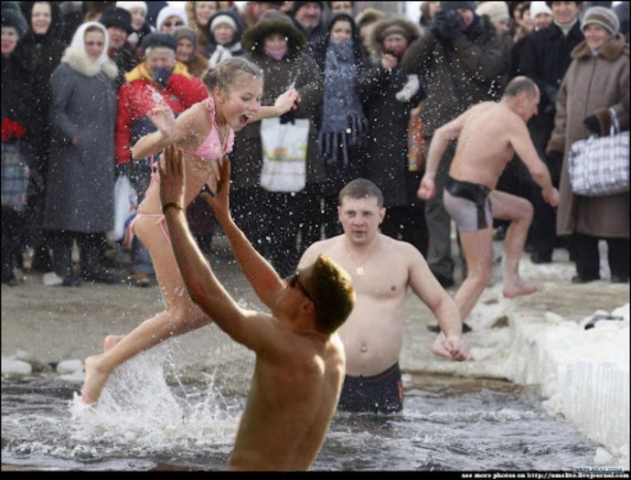 Epiphany bathing naked