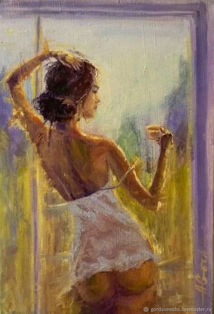 Oil picture good morning