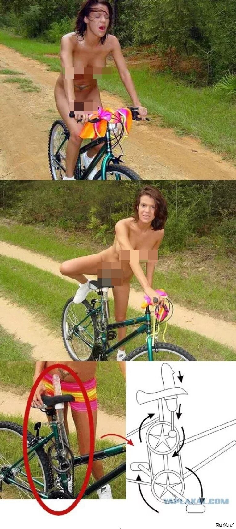 A bicycle with a dildo