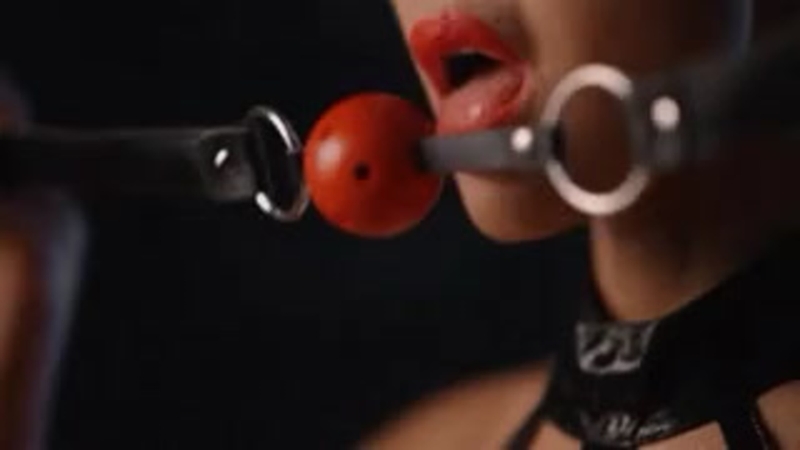Girl big gag ball