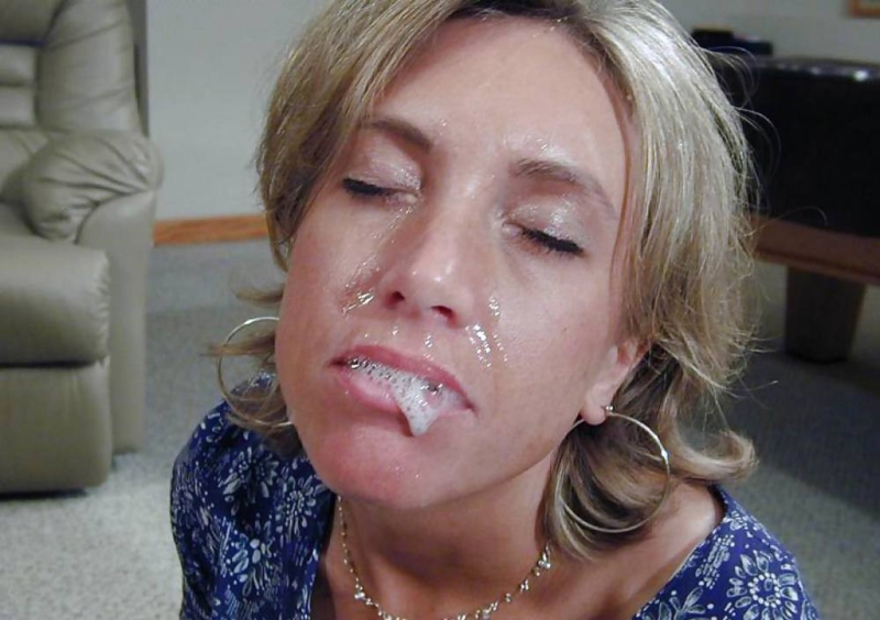 Cumshots on the faces of the elderly