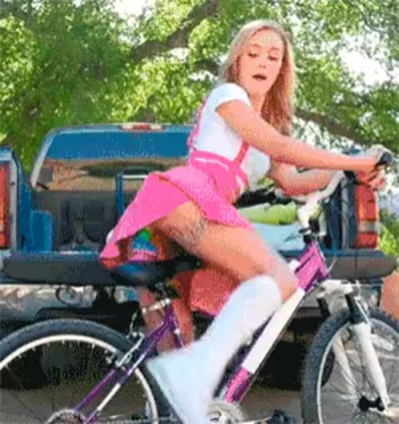A bicycle with a dildo