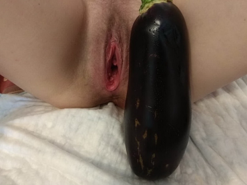 Huge eggplant in vagina