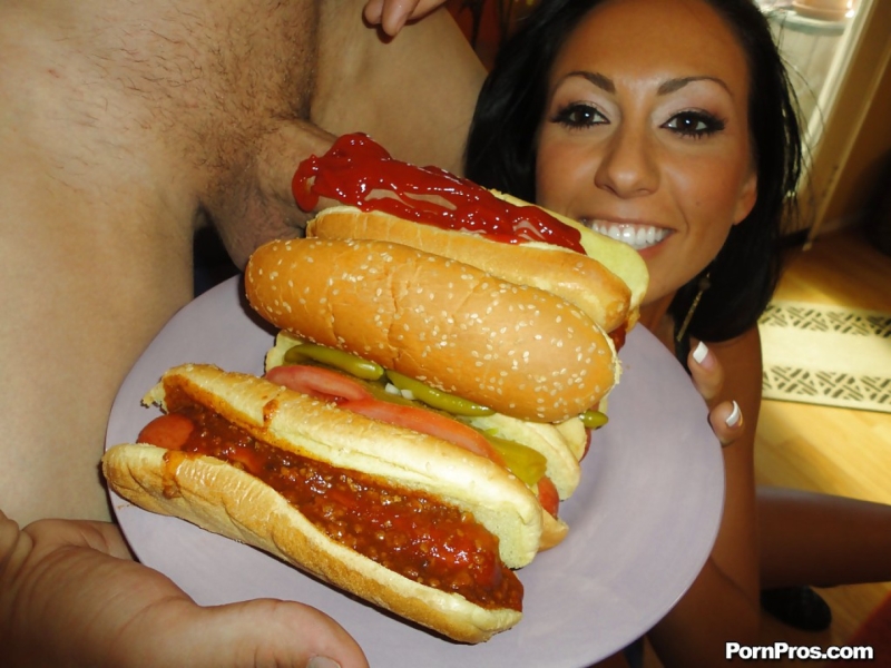 Girls eat hot dog with dick xxx