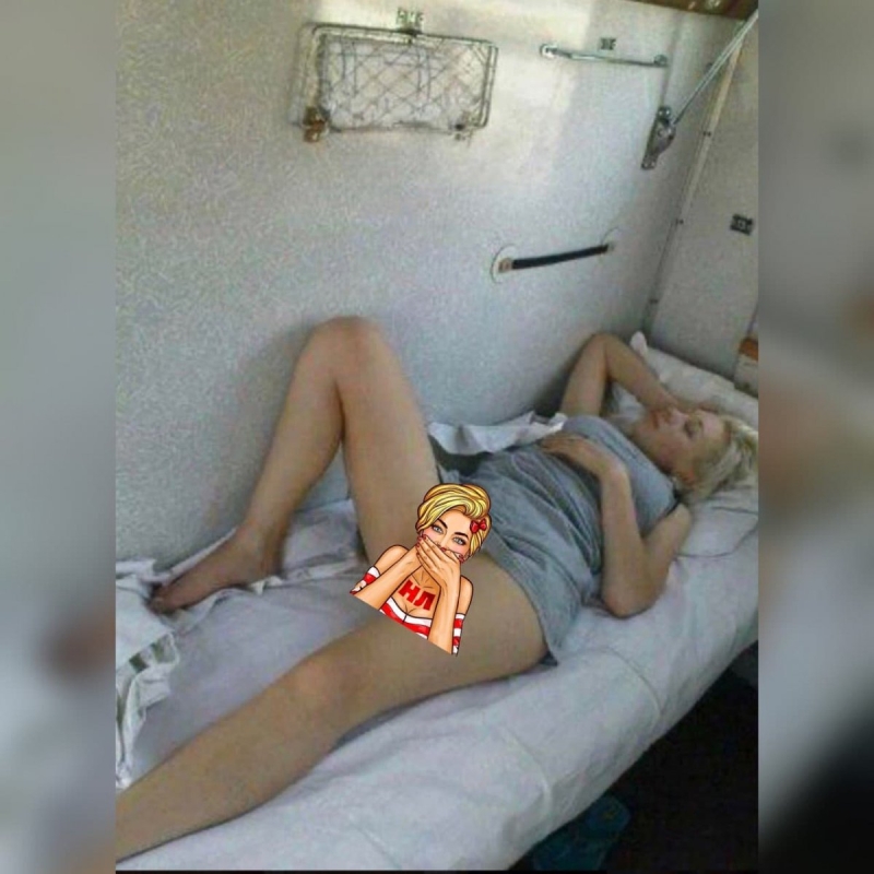 Sleeping girls on the train